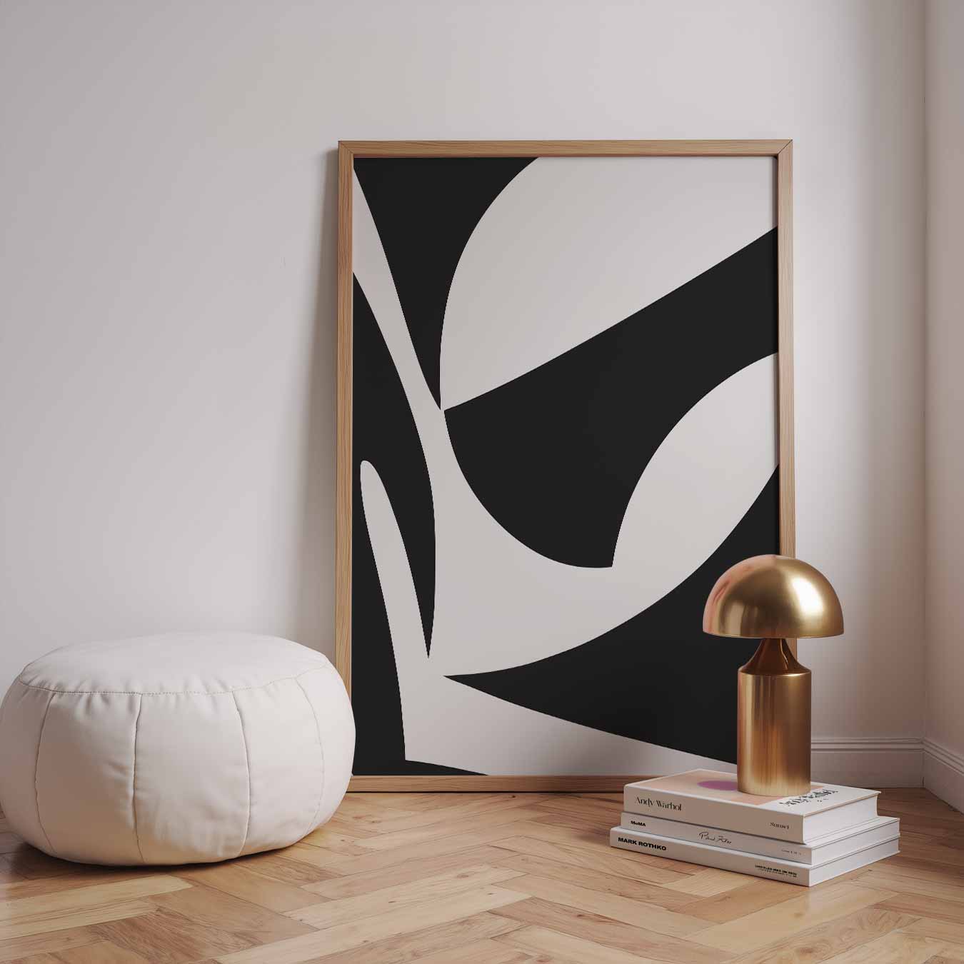 Abstracte Zwart-Wit Kunstposter
