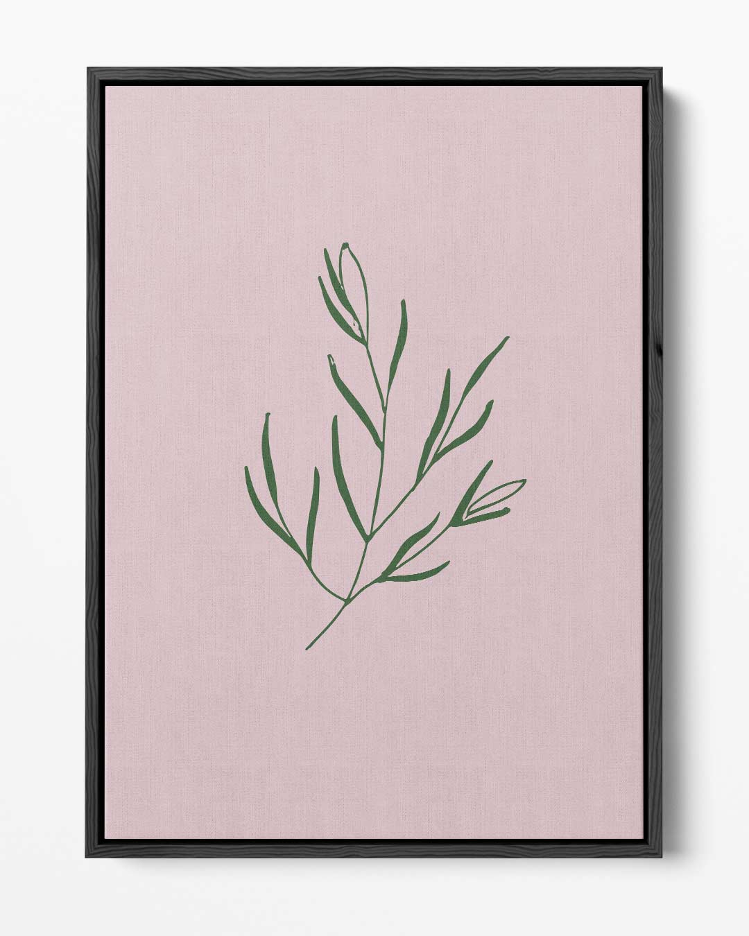 Botanische Simpliciteit op Roze Kunstwerk-canvas-dibond-plexiglas-wanddecoratie-WallArtistic
