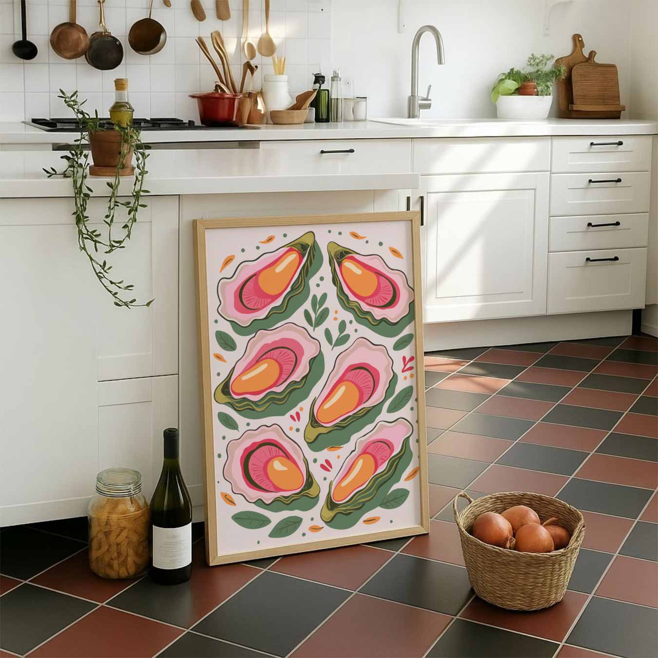 Kleurrijke Oester Illustratie Poster