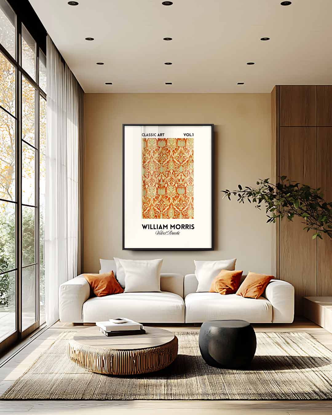 Klassiek Bloemendessin Behang Kunstwerk-canvas-dibond-plexiglas-wanddecoratie-WallArtistic