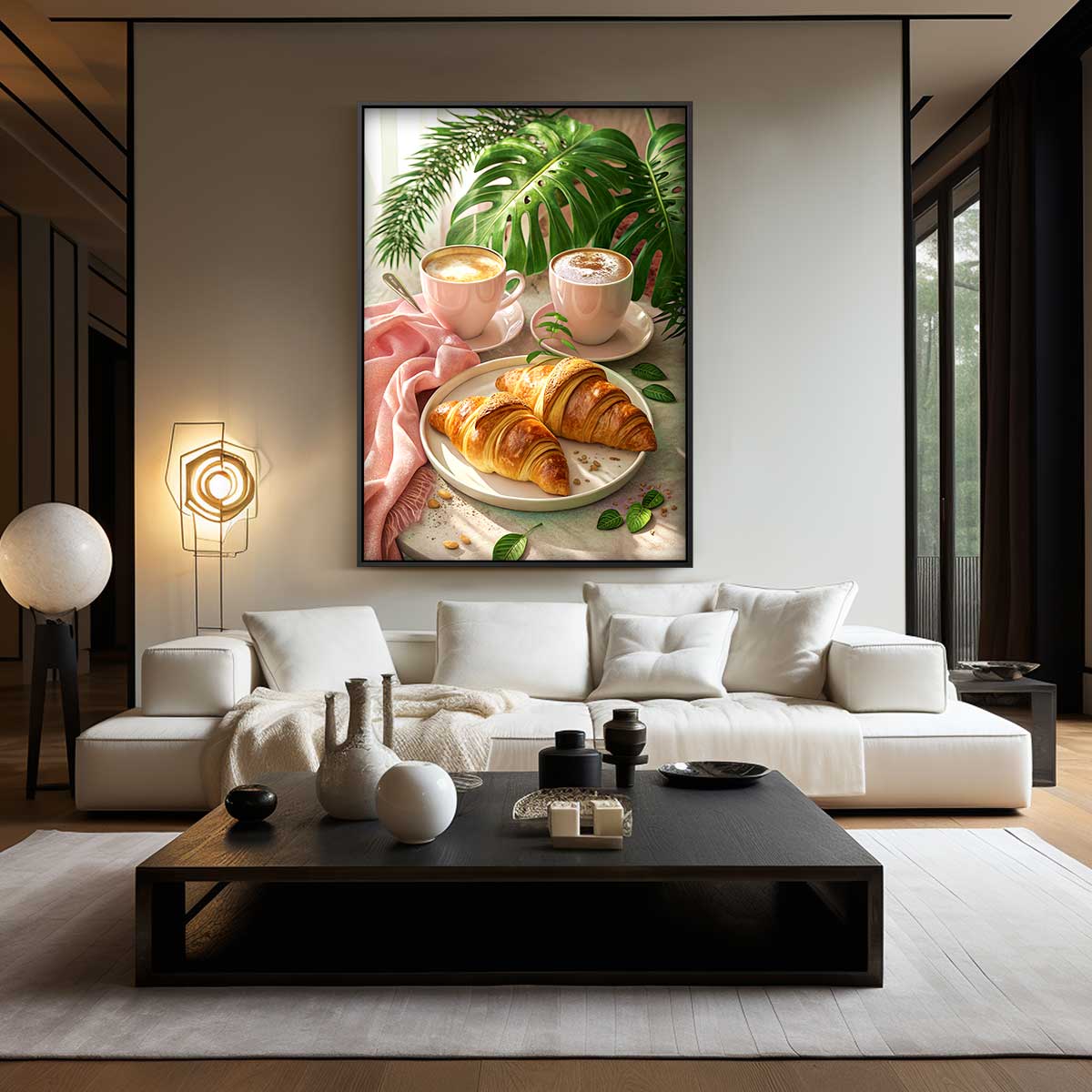 Ontbijt in het Groen Kunstwerk-canvas-dibond-plexiglas-wanddecoratie-WallArtistic