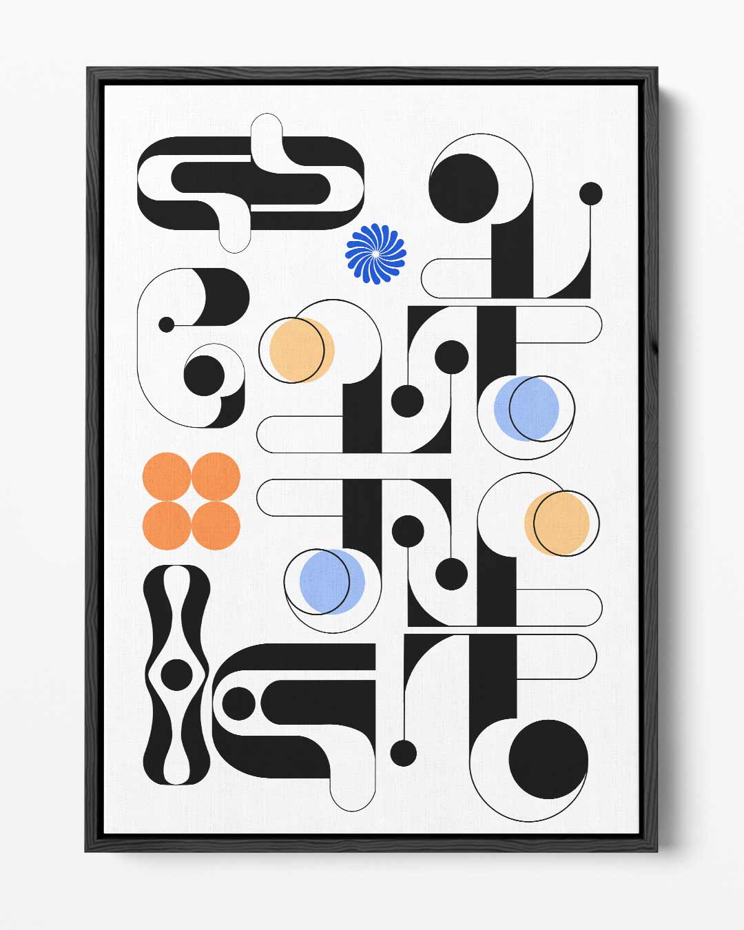 Abstracte Geometrische Compositie Kunstwerk-canvas-dibond-plexiglas-wanddecoratie-WallArtistic
