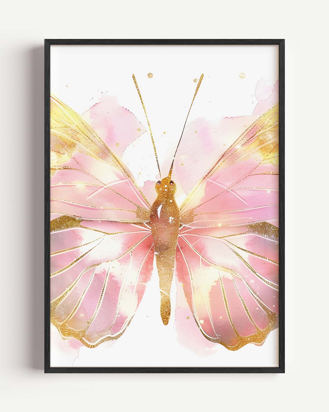 Dromerige Vlinder Met Gouden Accent Poster