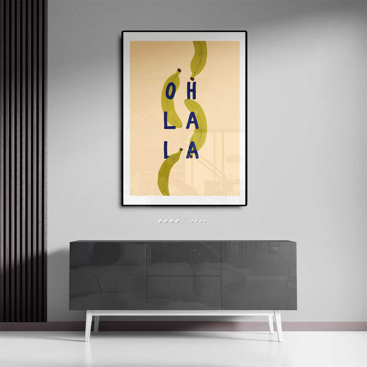 Ohlala Bananenprint Kunstwerk-canvas-dibond-plexiglas-wanddecoratie-WallArtistic