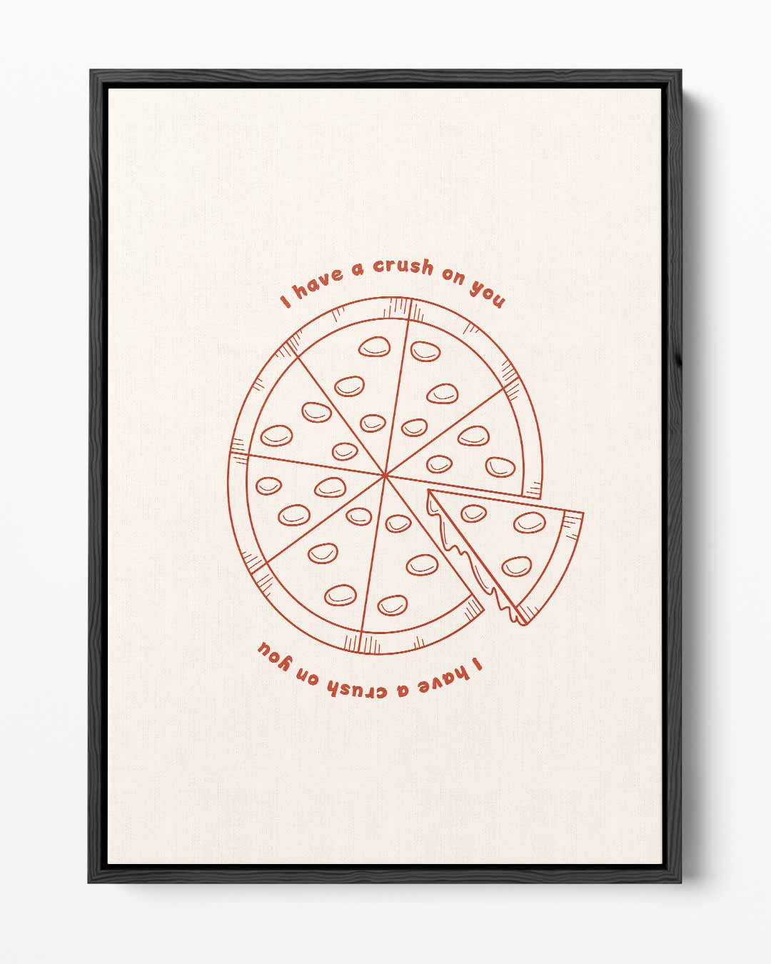 Pizza Love Illustratie Kunstwerk-canvas-dibond-plexiglas-wanddecoratie-WallArtistic