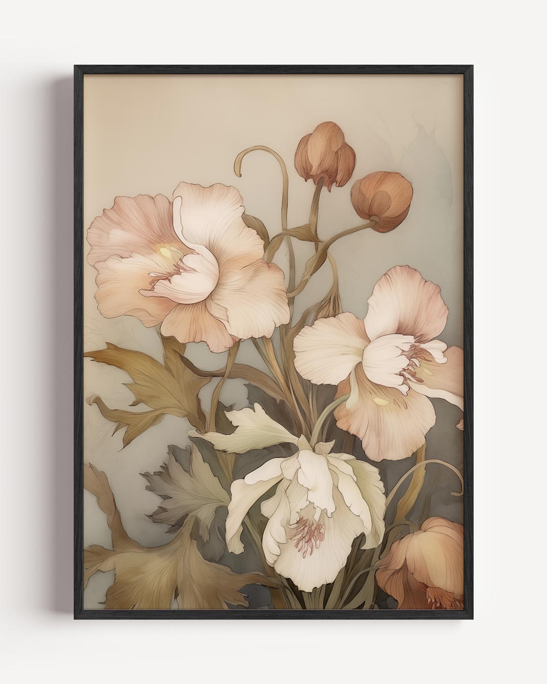 Vloeiende Bloemenpracht Poster-WallArtistic
