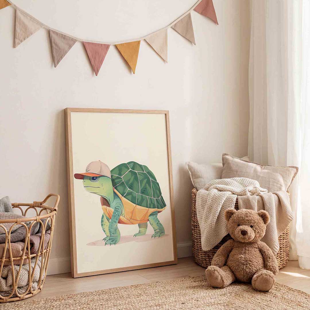 Schildpad met pet Poster