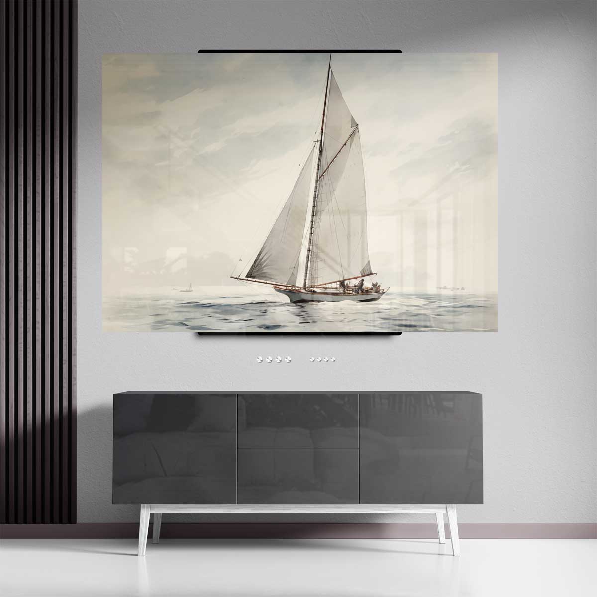 Zeilavontuur op open water Kunstwerk-canvas-dibond-plexiglas-wanddecoratie-WallArtistic