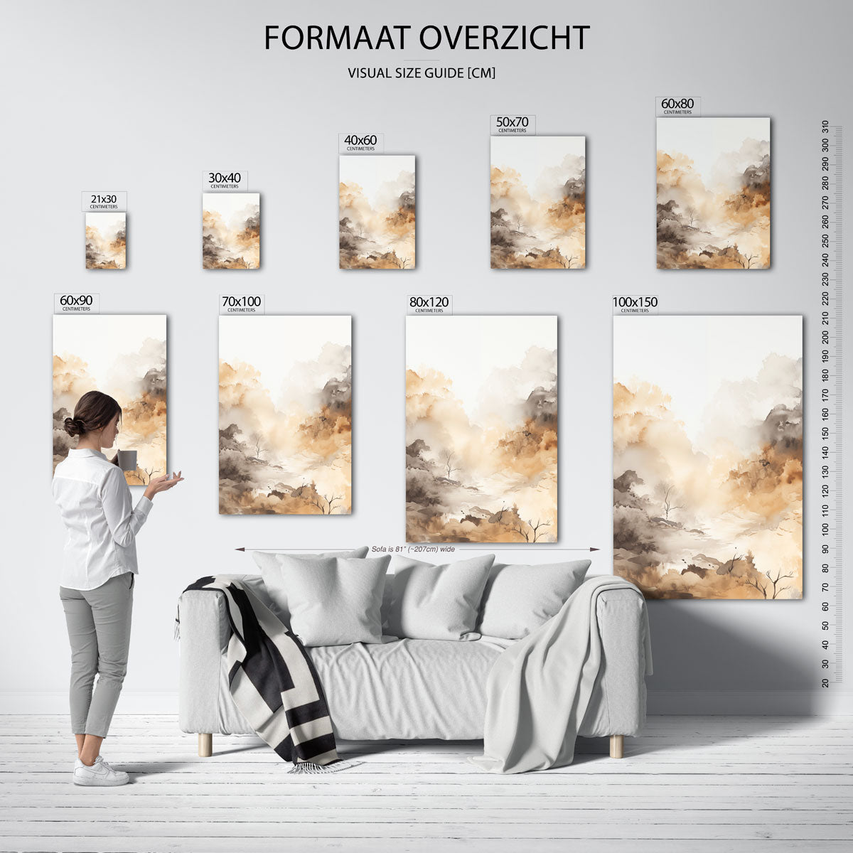 Landschap in zachte tinten Poster