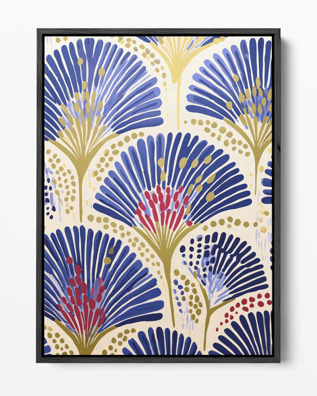 Bloemige Fan Vormen Kunstwerk-canvas-dibond-plexiglas-wanddecoratie-WallArtistic