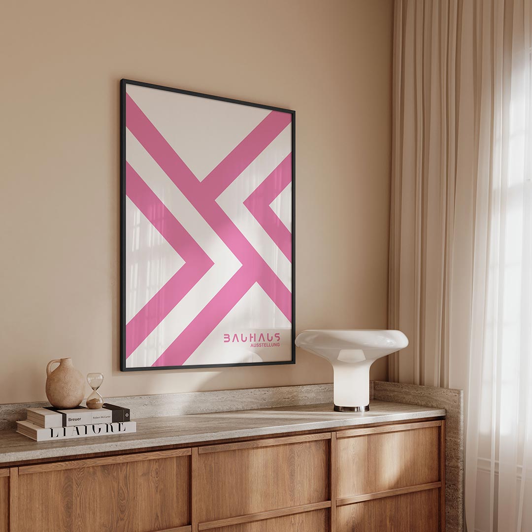 Roze lijnenspel Poster