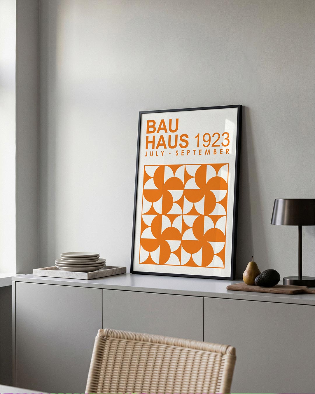 Oranje vormenritme Poster