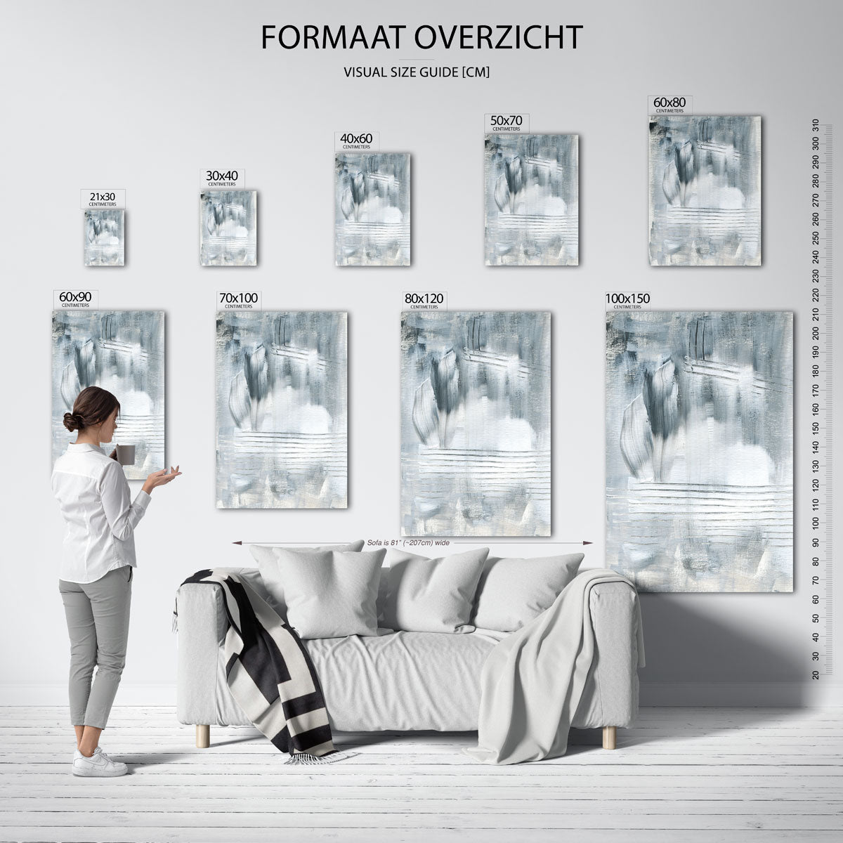 Abstracte penseelstreken Poster