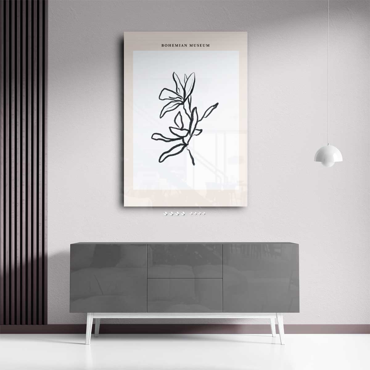 Botanische Lijnschets Kunstwerk-canvas-dibond-plexiglas-wanddecoratie-WallArtistic