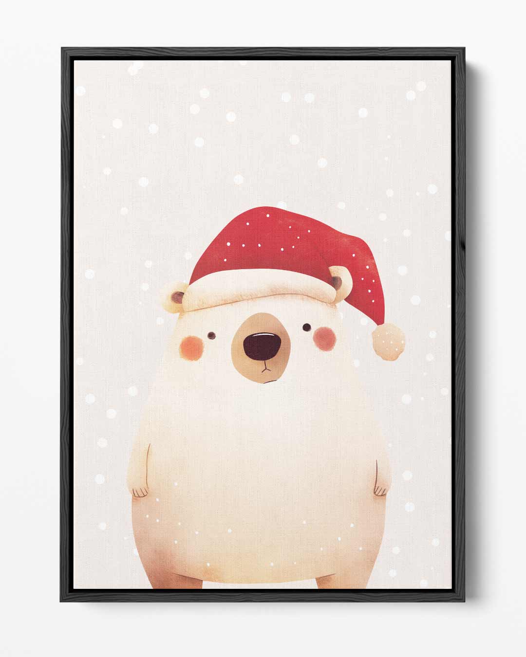 Schattige Kerstbeer Illustratie Kunstwerk-canvas-dibond-plexiglas-wanddecoratie-WallArtistic