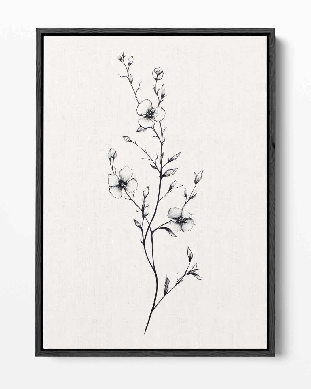 Delicate Bloementak Illustratie Kunstwerk-canvas-dibond-plexiglas-wanddecoratie-WallArtistic