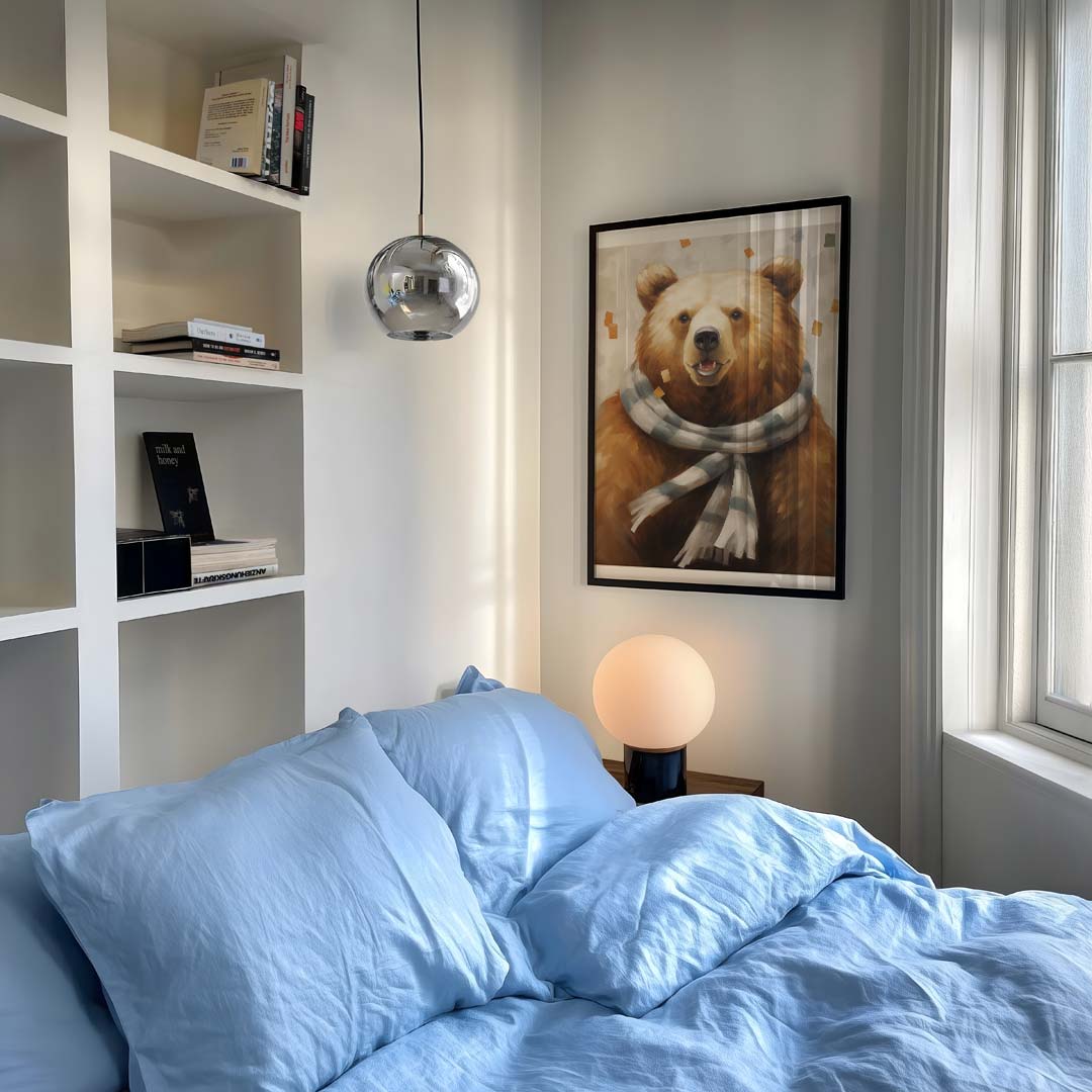 Knuffelbeer met Sjaal Poster-WallArtistic