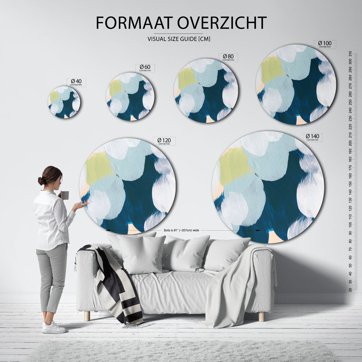 Abstracte vormen Muurcirkel