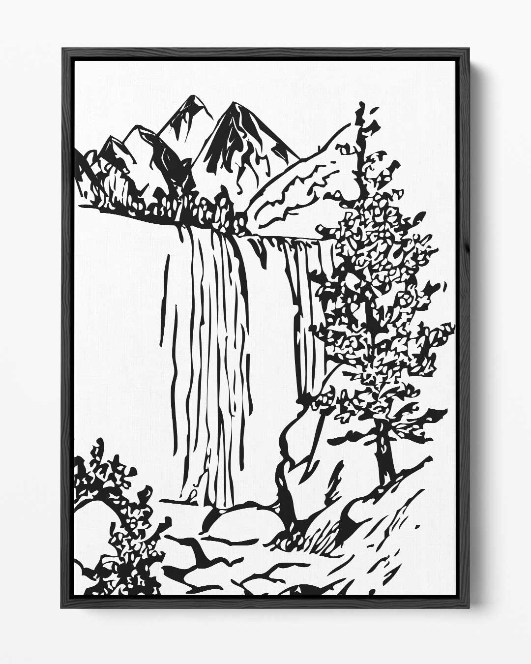 Berglandschap in Zwart-Wit Kunstwerk-canvas-dibond-plexiglas-wanddecoratie-WallArtistic