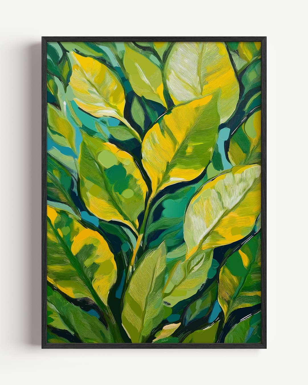 Groene Blaadjes Kunstposter