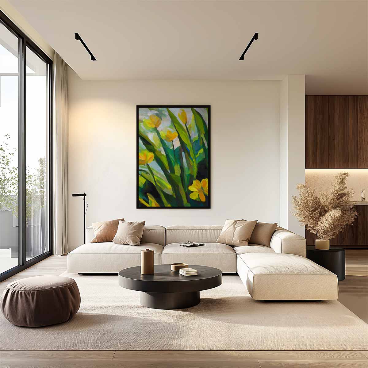 Zonnige Bloemvelden Kunstwerk-canvas-dibond-plexiglas-wanddecoratie-WallArtistic