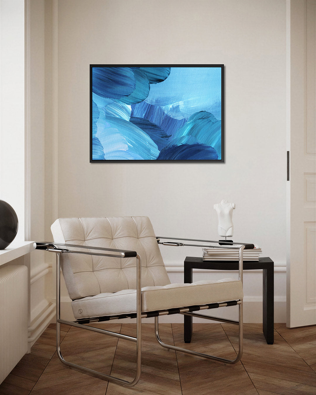 Blauwe vormen Kunstwerk