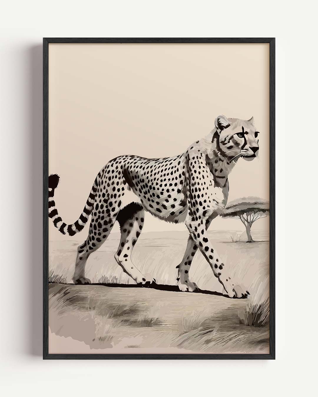 Elegante Cheetah In De Savanne Poster