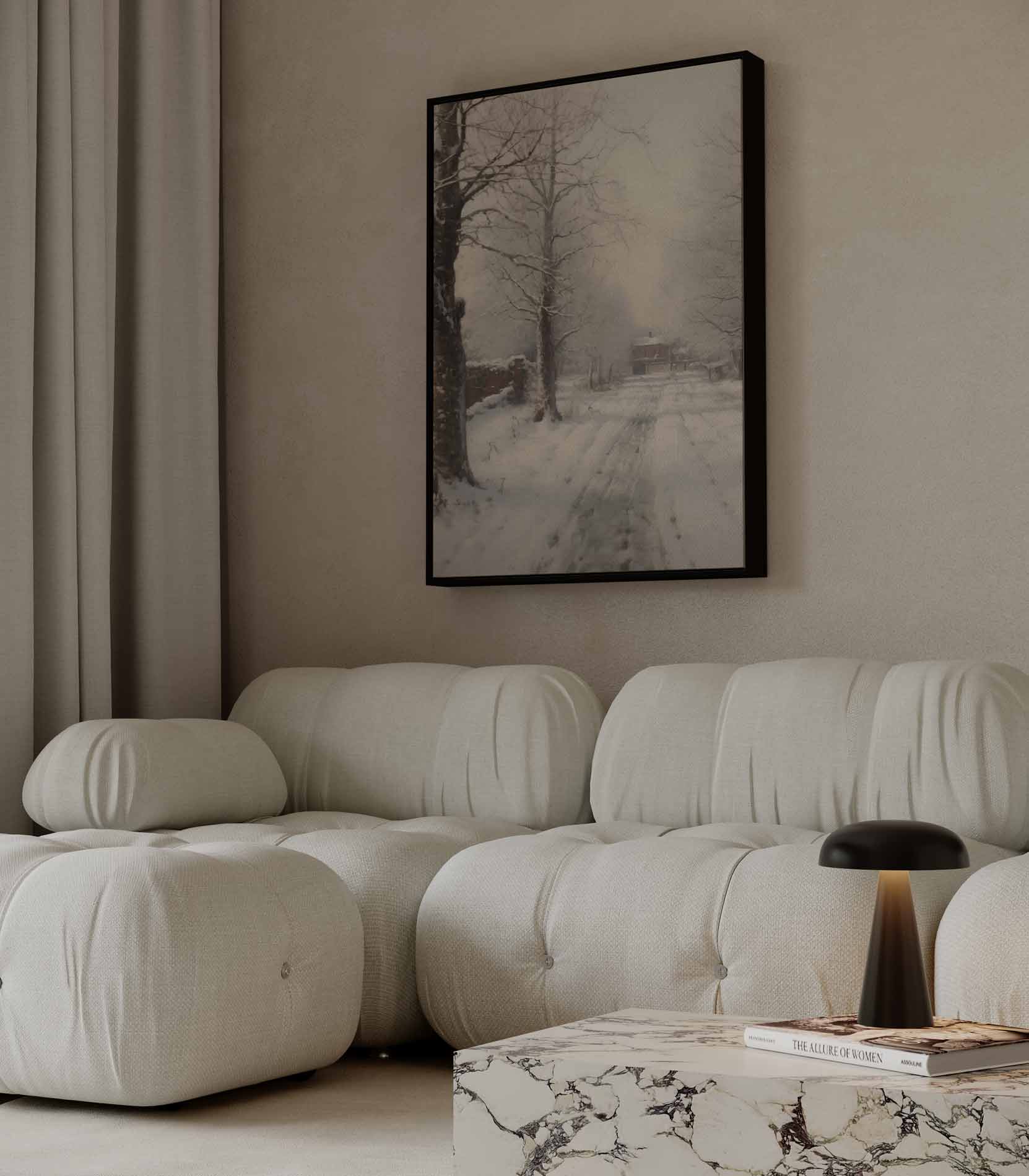 Winterlandschap in Sneeuw Kunstwerk-canvas-dibond-plexiglas-wanddecoratie-WallArtistic