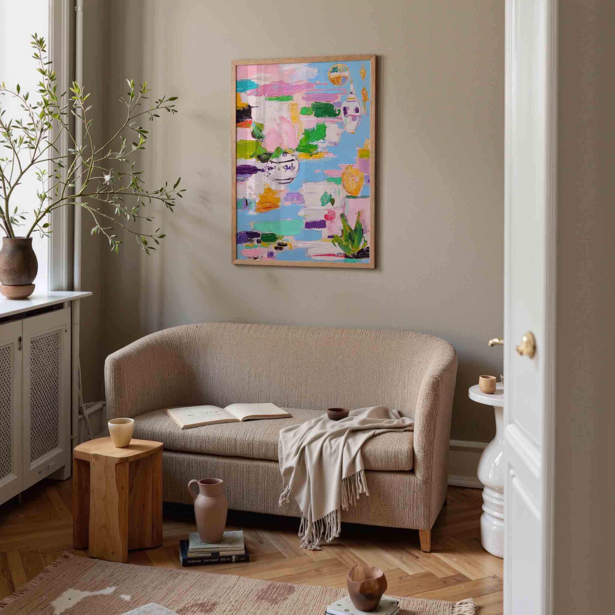 Bloem en vaas Poster