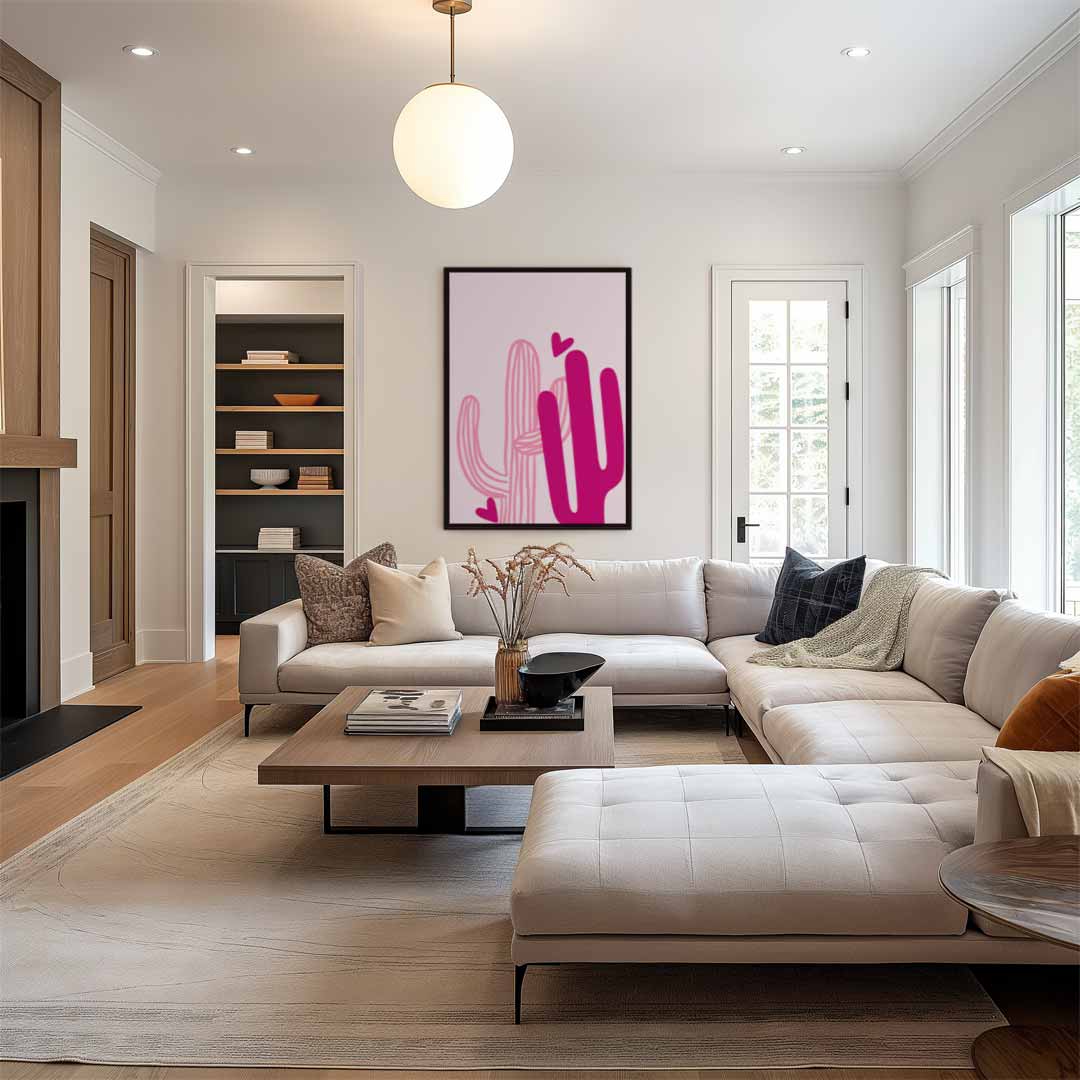 Cactus Liefde Kunstwerk-canvas-dibond-plexiglas-wanddecoratie-WallArtistic