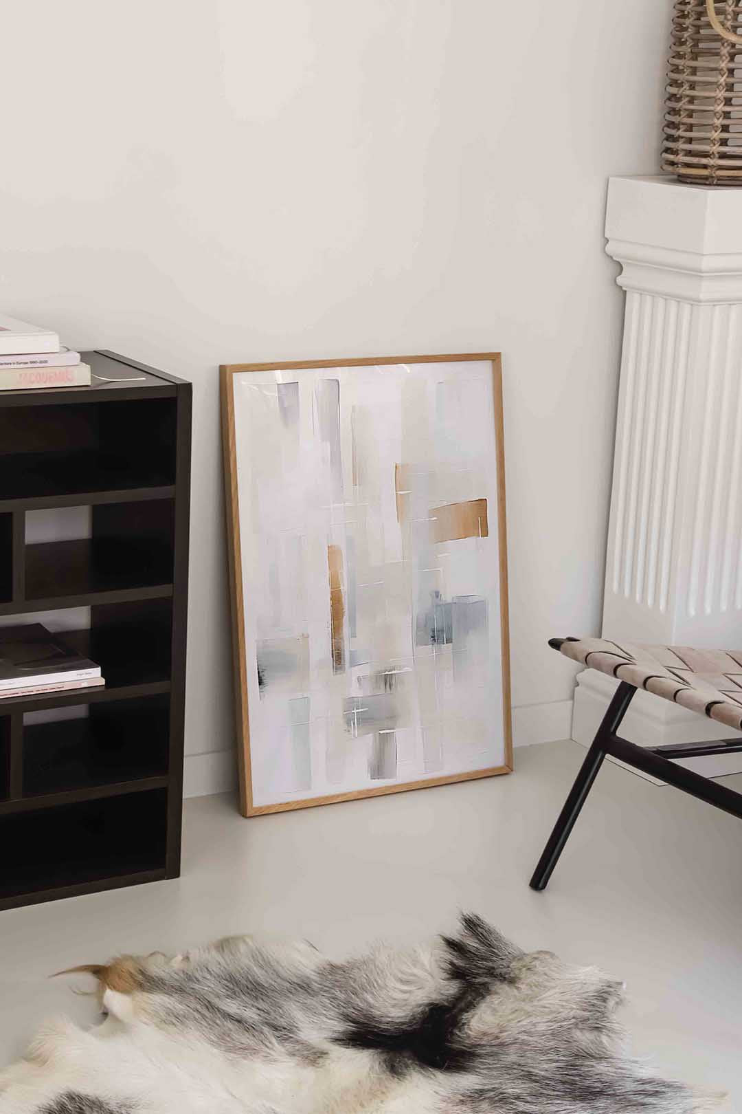 Abstracte beige en grijze vlakken Poster