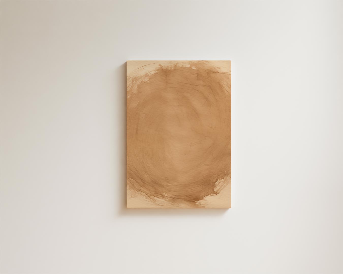 Zachte Okratonen Waterverf Kunstwerk-canvas-dibond-plexiglas-wanddecoratie-WallArtistic