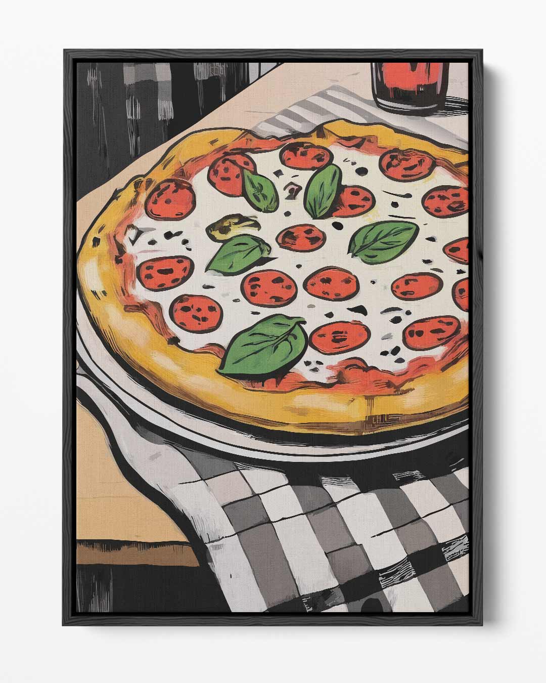 Smakelijke Pizza Illustratie Kunstwerk-canvas-dibond-plexiglas-wanddecoratie-WallArtistic