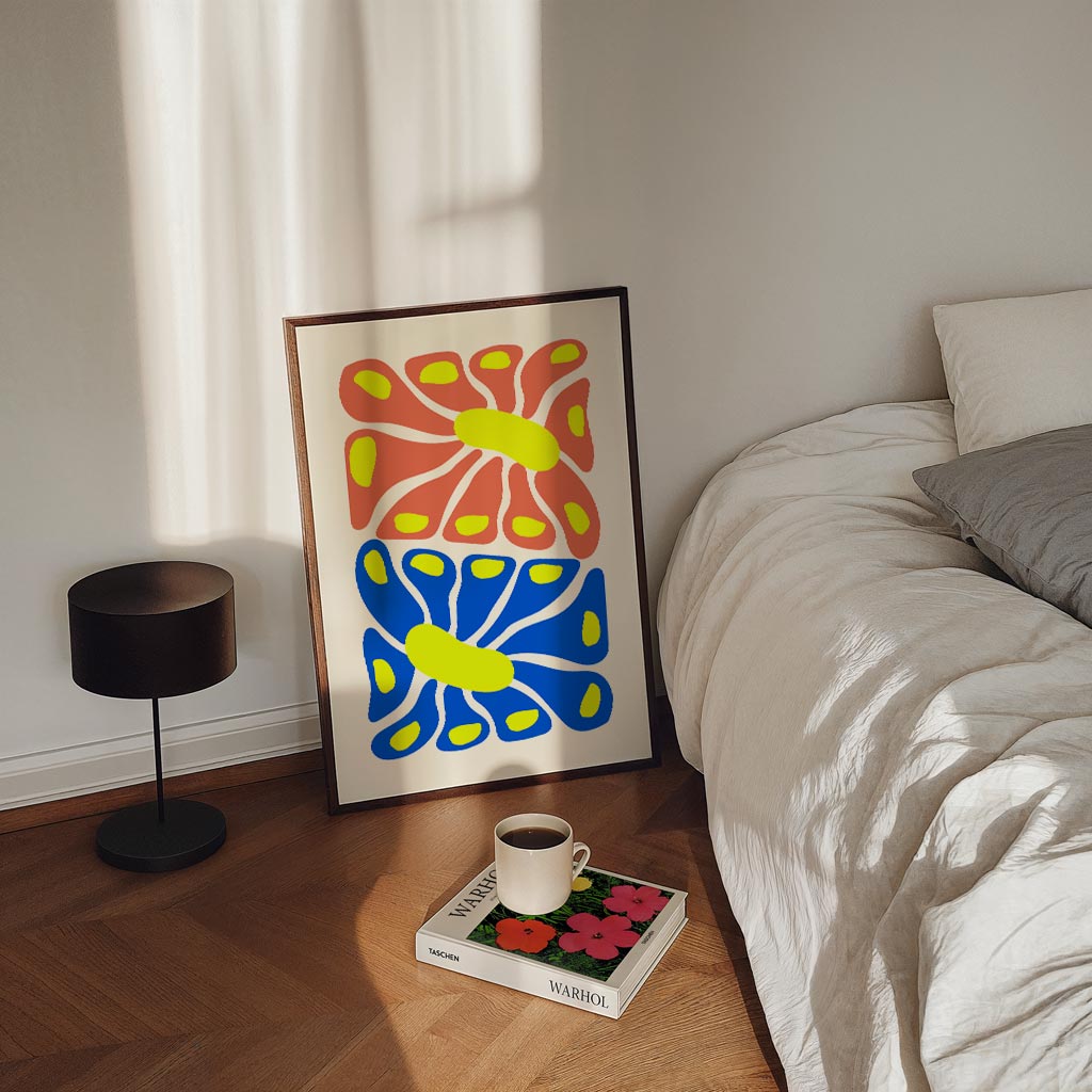 Kleurrijke Bloemen Abstractie Poster