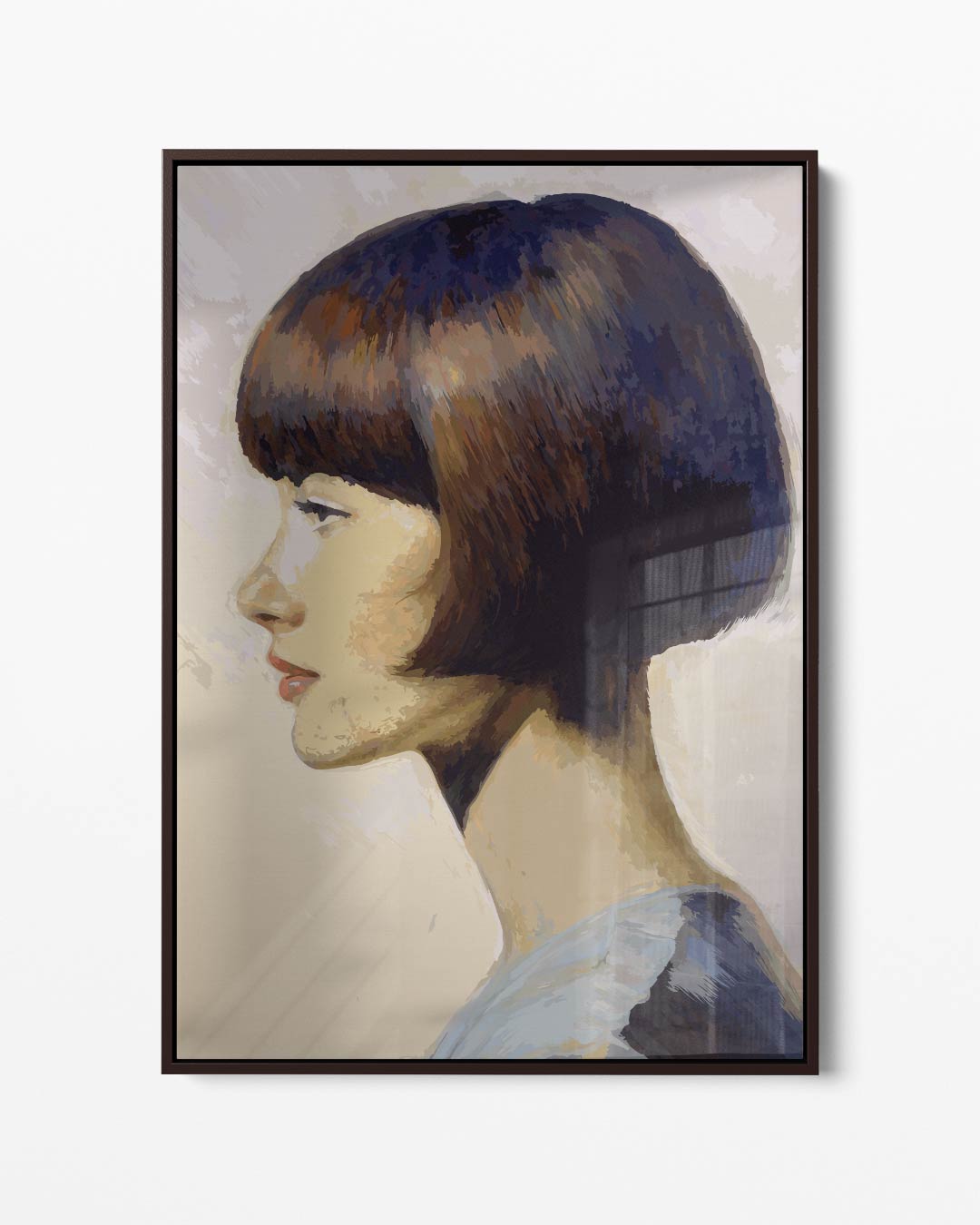 Modern Portret in Profiel Kunstwerk-canvas-dibond-plexiglas-wanddecoratie-WallArtistic
