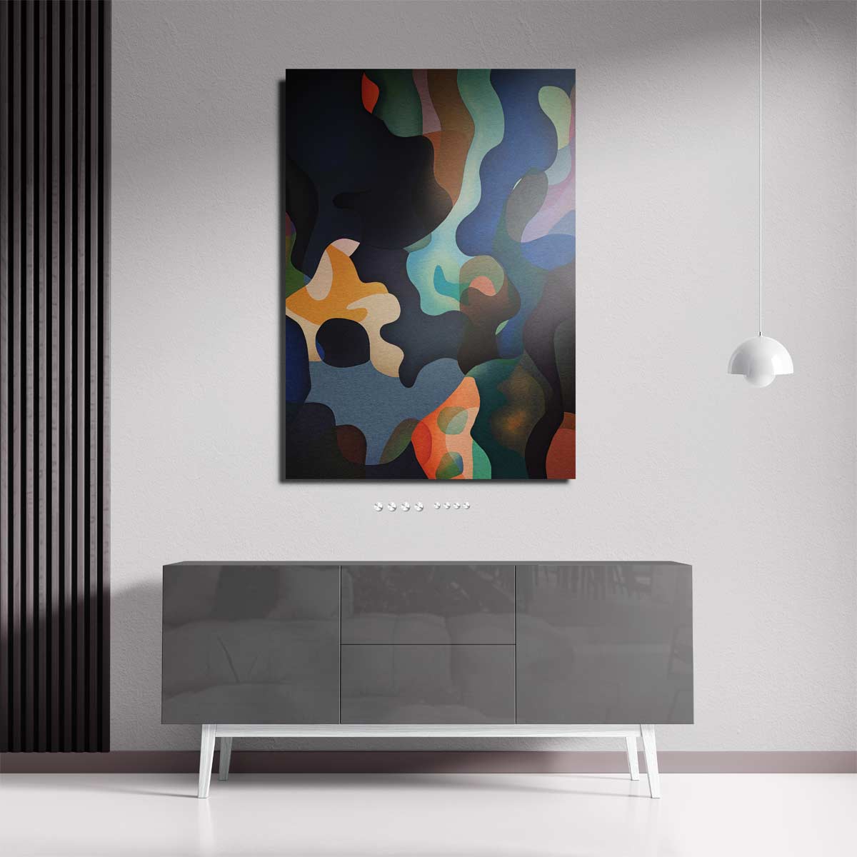 Kleurrijke Golven Kunstwerk-canvas-dibond-plexiglas-wanddecoratie-WallArtistic