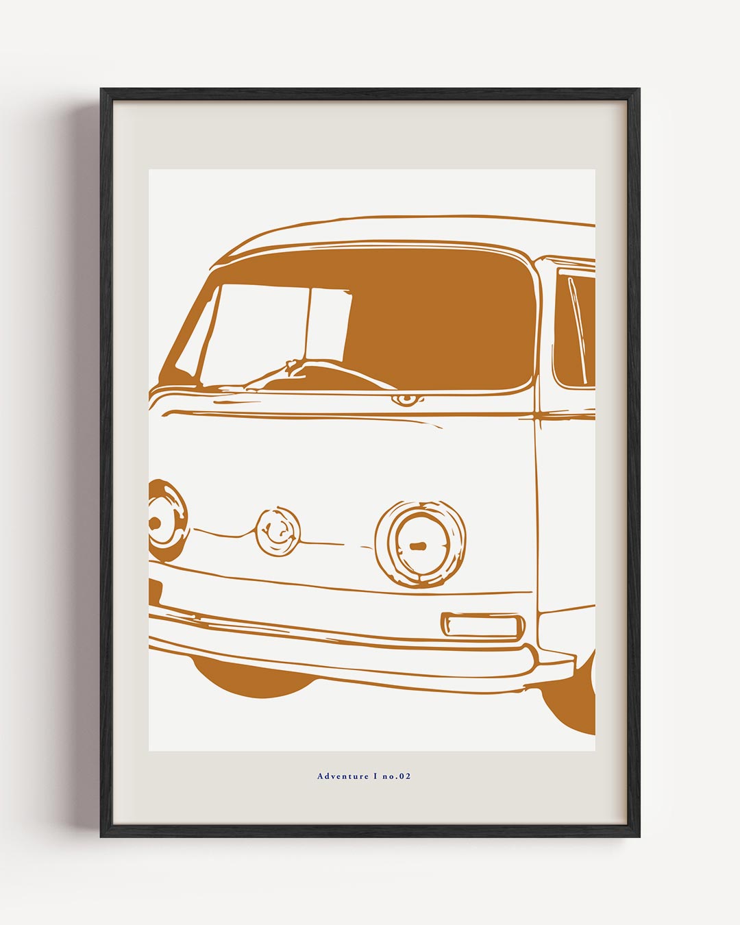 Retro Camper Van Avontuur Poster-WallArtistic