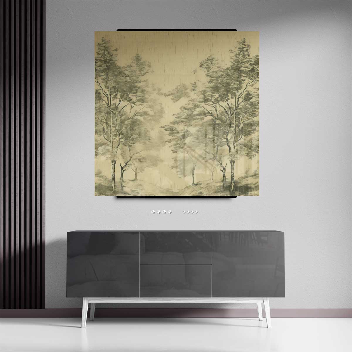 Mistig Boslandschap Kunstwerk-canvas-dibond-plexiglas-wanddecoratie-WallArtistic
