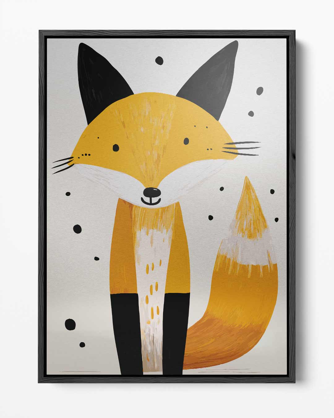 Vrolijke Vos Illustratie Kunstwerk-canvas-dibond-plexiglas-wanddecoratie-WallArtistic