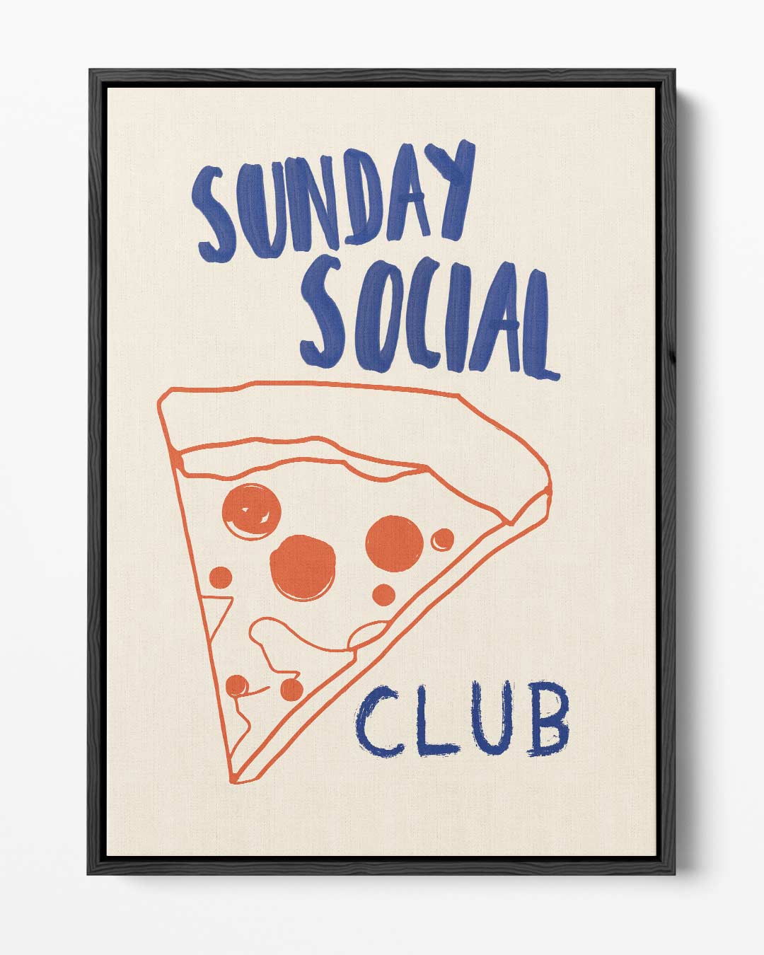 Pizza Party Illustratie Kunstwerk-canvas-dibond-plexiglas-wanddecoratie-WallArtistic