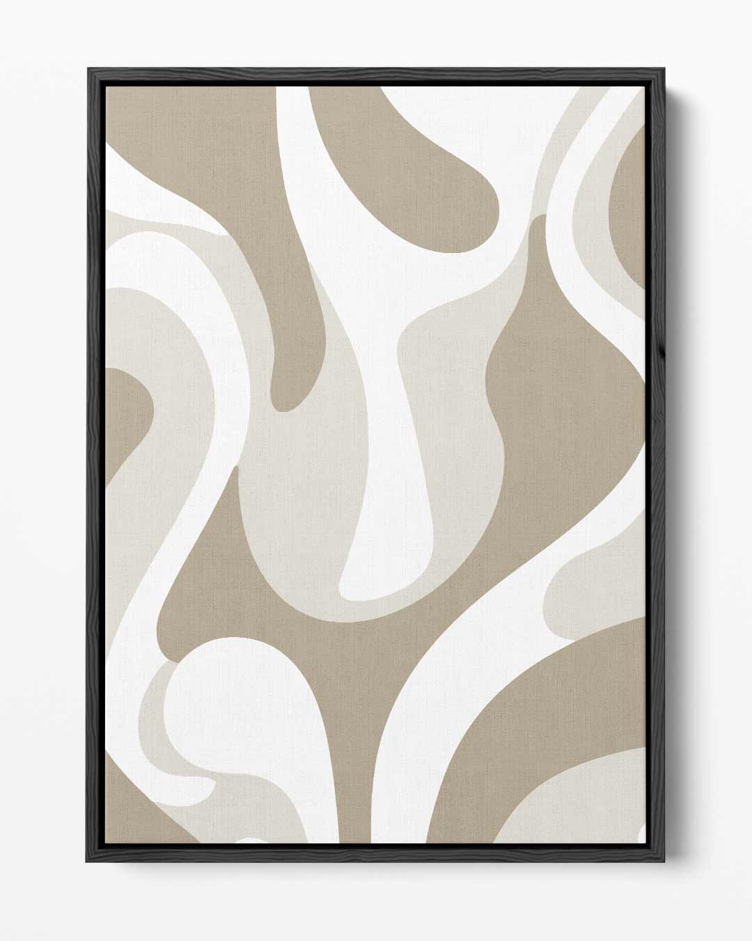Organische Vormen in Beige Kunstwerk-canvas-dibond-plexiglas-wanddecoratie-WallArtistic
