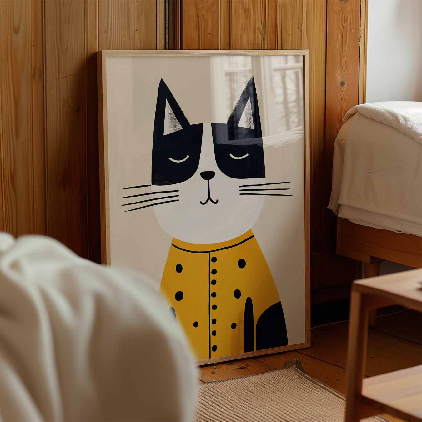 Stijlvolle Kat Illustratie Poster