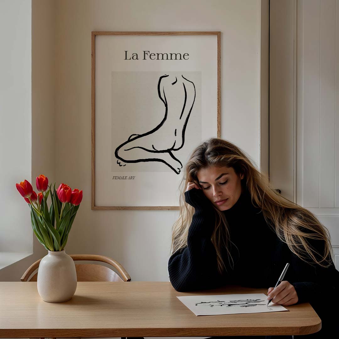 La Femme Minimalistische Kunstposter-WallArtistic