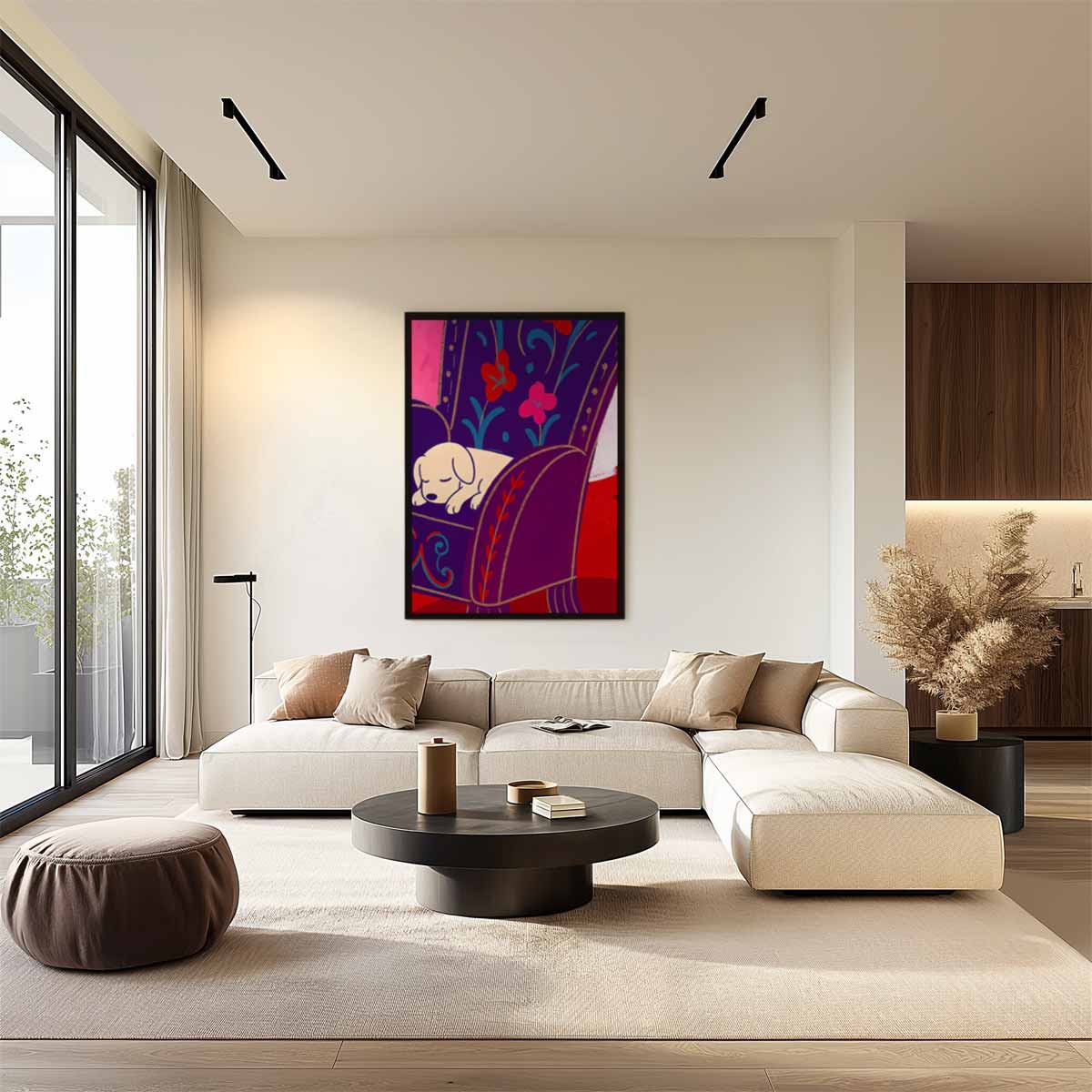 Snoezige Hondendroom Kunstwerk-canvas-dibond-plexiglas-wanddecoratie-WallArtistic