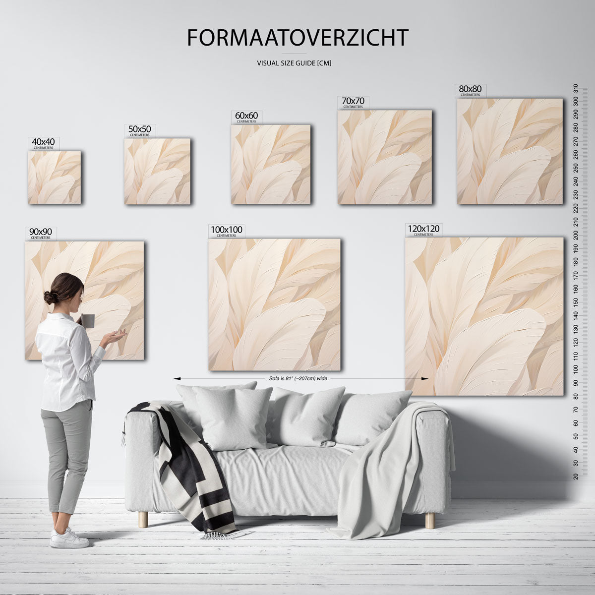 Bladeren in zachte tinten Poster