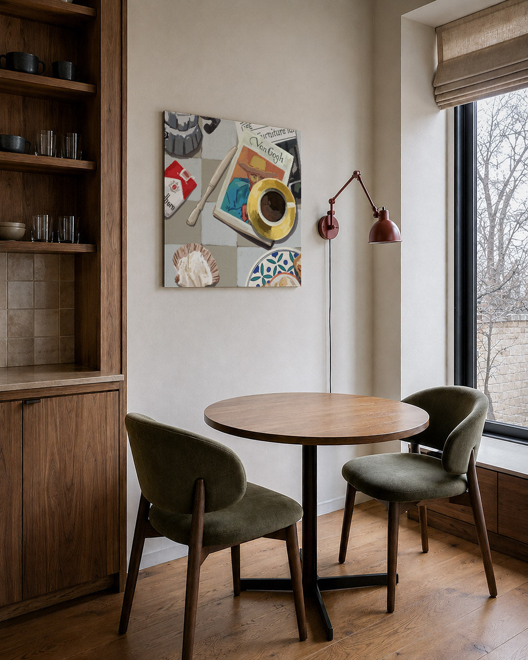 Kleurrijk ontbijt tafereel Kunstwerk