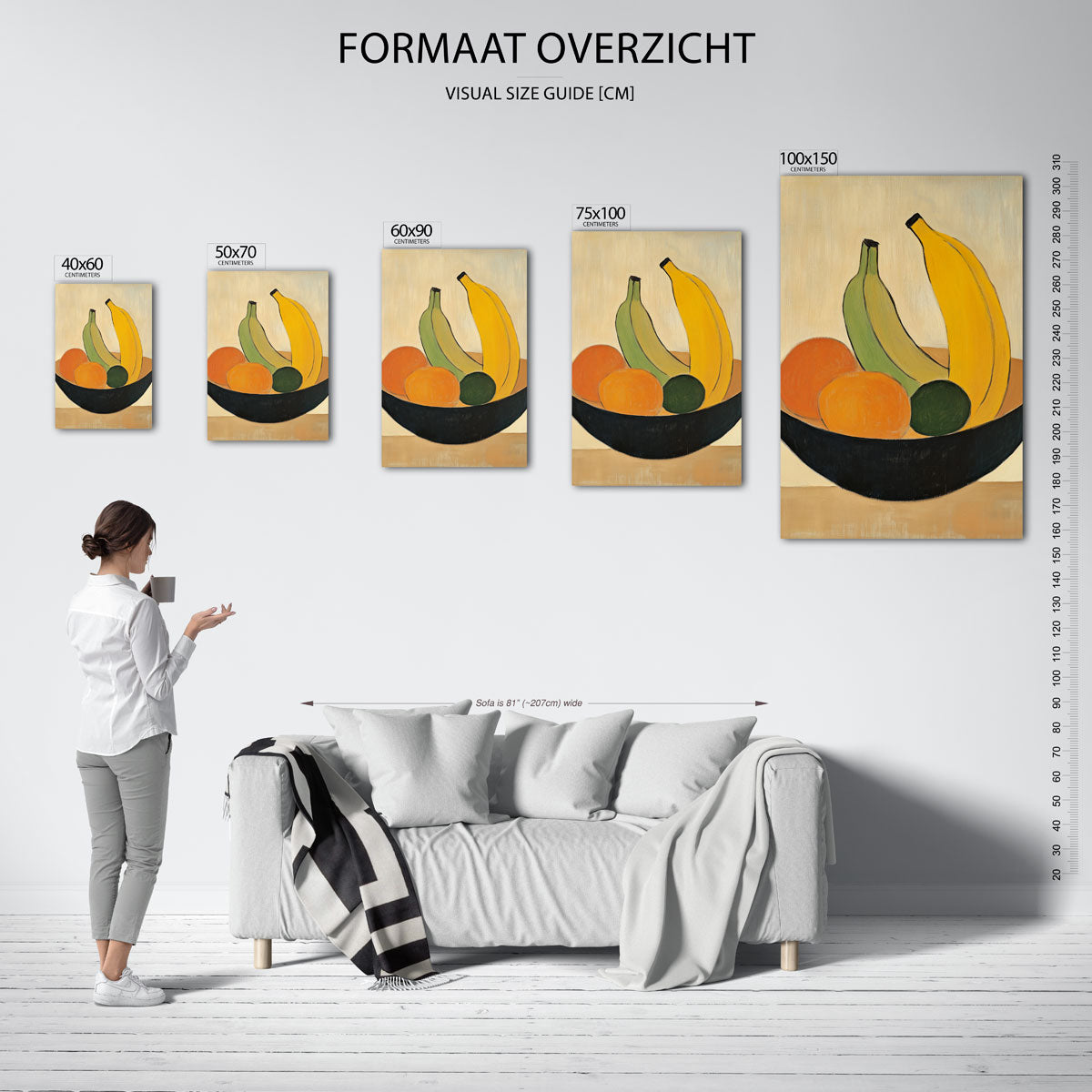 Fruit in schaal Kunstwerk