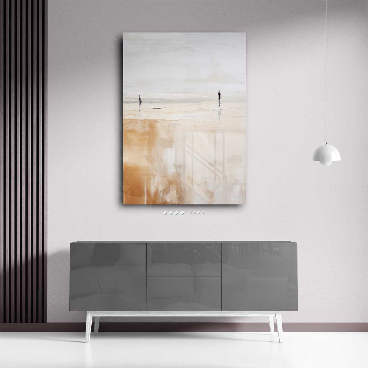 Wandelingen op het Strand Kunstwerk-canvas-dibond-plexiglas-wanddecoratie-WallArtistic