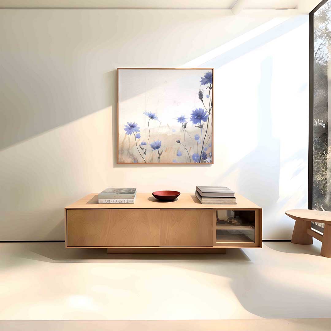 Blauwe bloemen Poster