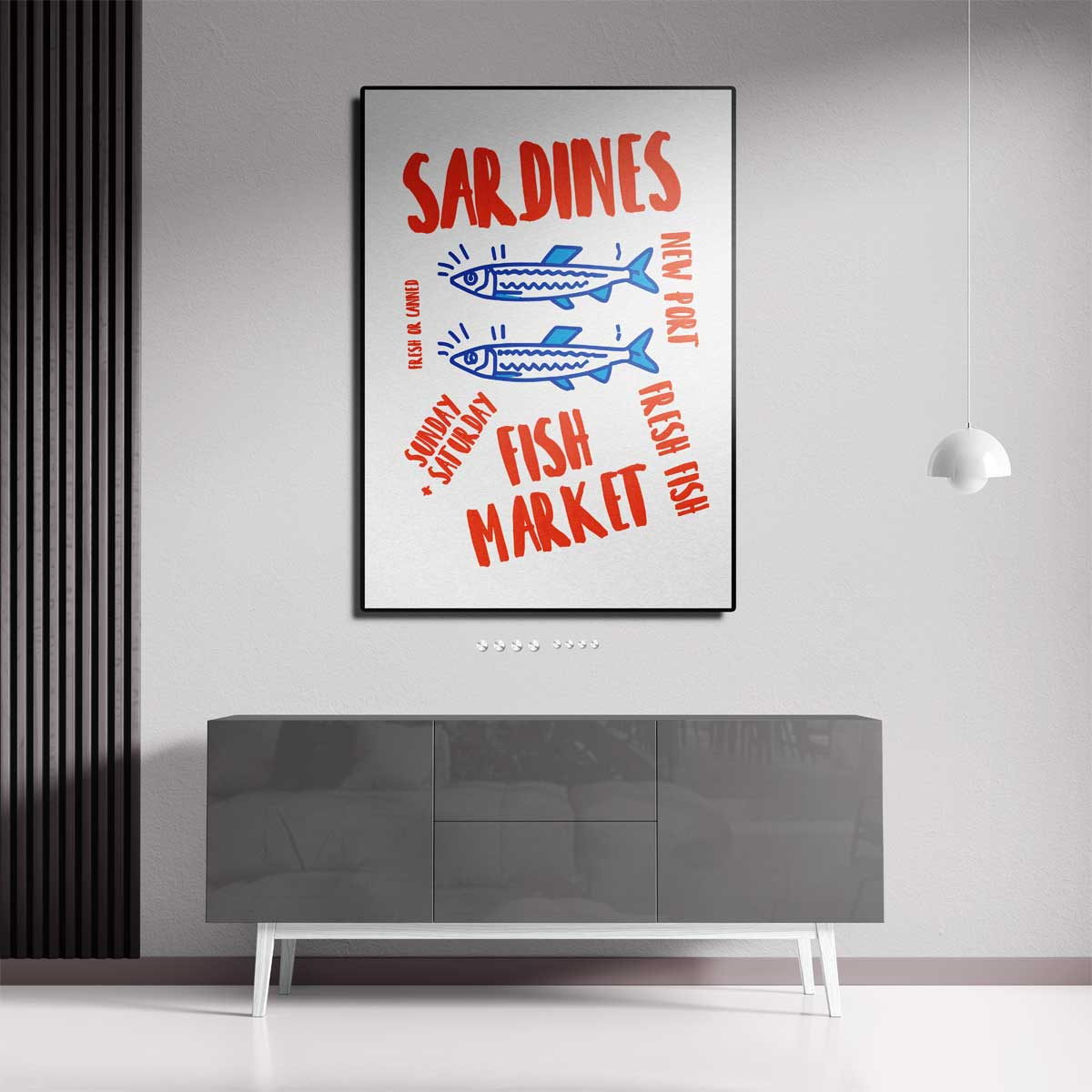 Retro Sardiens Vismarkt Poster